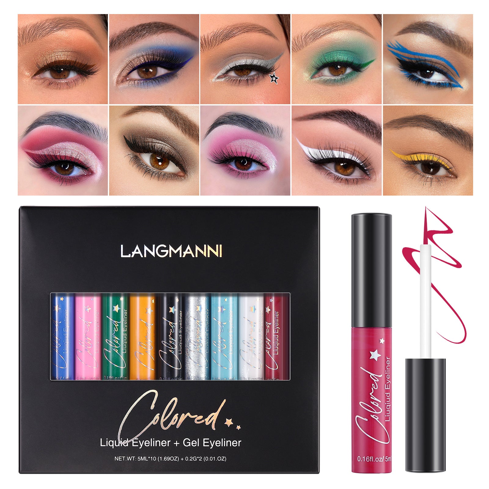 Set combinat de eyeliner lichid și creion gel pentru machiajul ochilor