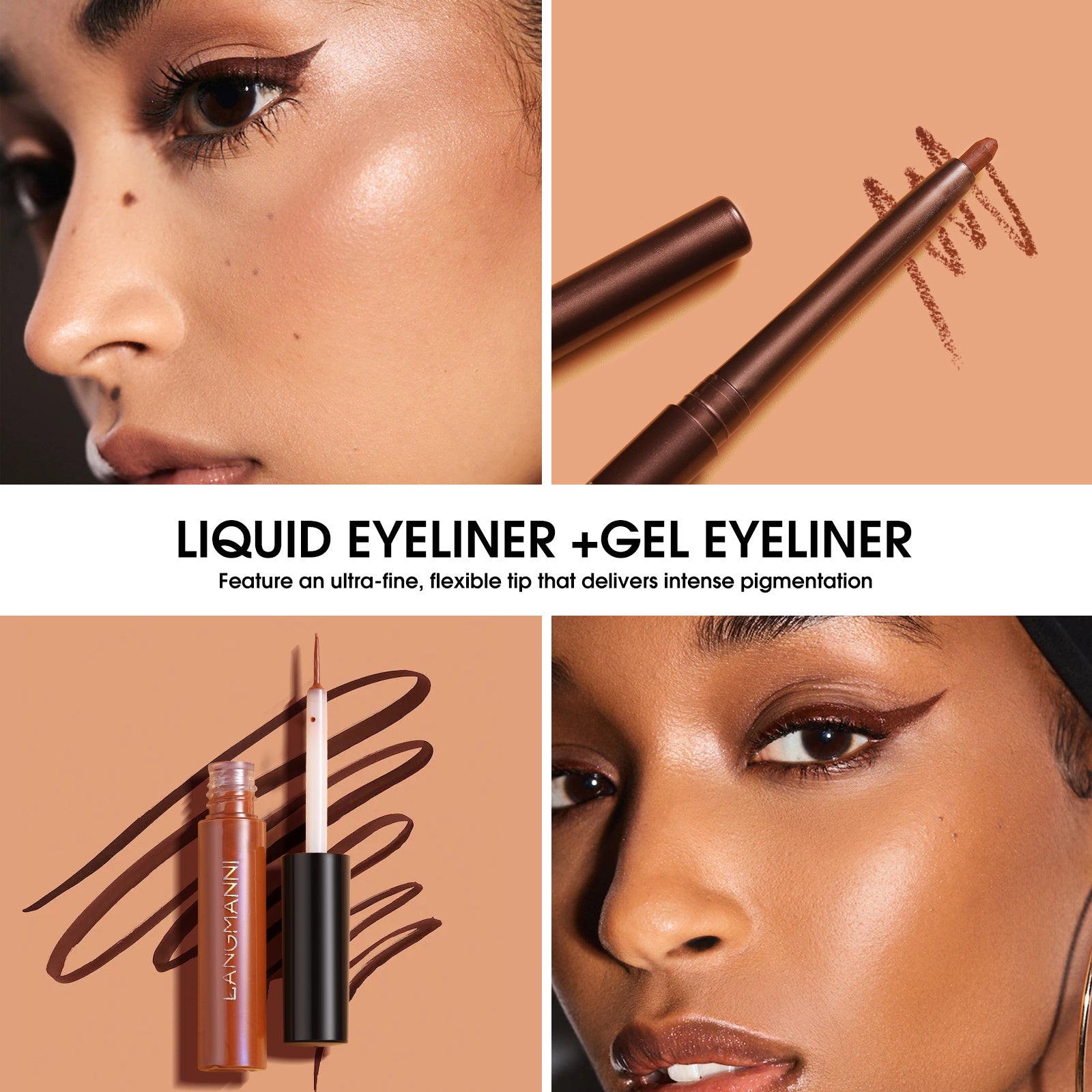 Set combinat de eyeliner lichid și creion gel pentru machiajul ochilor