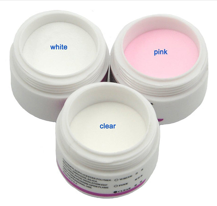 Nail Art Set Full Crystal Powder White Transparent Extension
