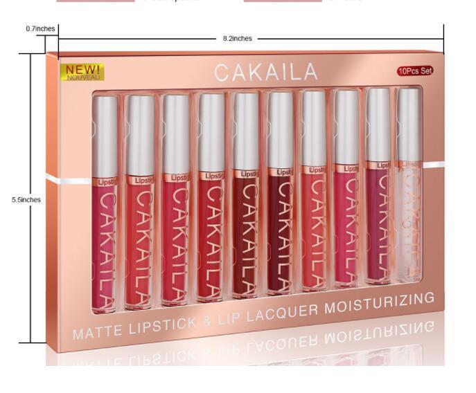Set de 10 luciuri de buze mate rezistente la apă – Matte Nonstick Cup Waterproof Lip Gloss