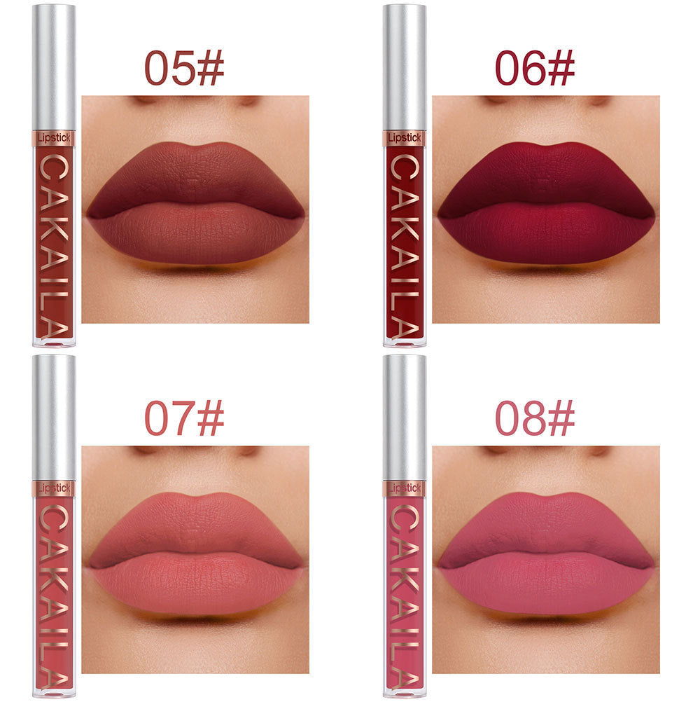 Set de 10 luciuri de buze mate rezistente la apă – Matte Nonstick Cup Waterproof Lip Gloss